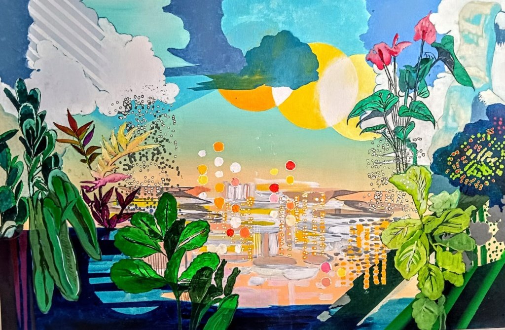 Todas as coisas do Universo Conectadas por um Fenômeno, 2023 - 2024, 100 x 150. Técnica mista sobre tela