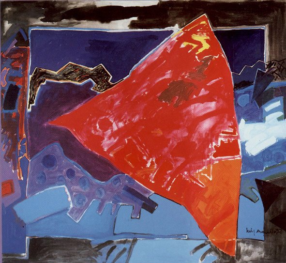 240 x 260 cm _ Luiz Aquila _ A pintura e o vermelho de três pontas _ 1992