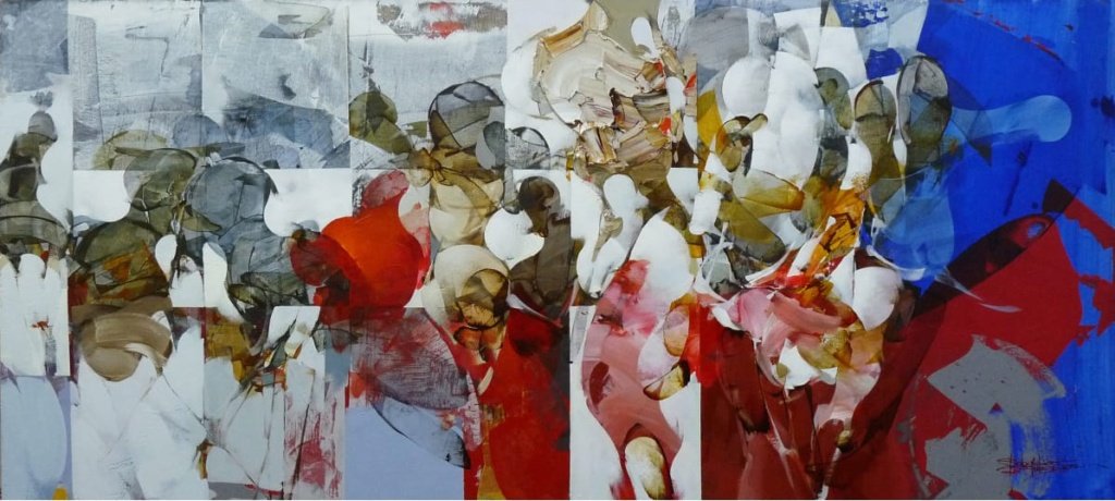 90 x 200 cm. Sebastião Rodrigues. Pigmentos, textura e acrílica sobre tela