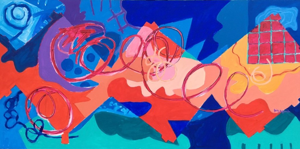 A pintura e a história em quadrinhos, 2024, 100 x 200 cmAcrílica sobre tela