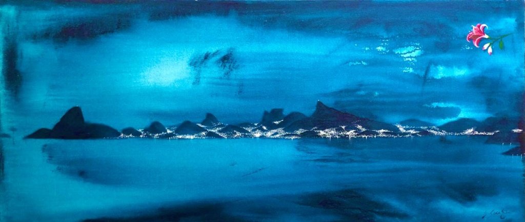 Do Outro Lado da Baía. 2013. 60 x 140 cm. Acrílica sobre tela