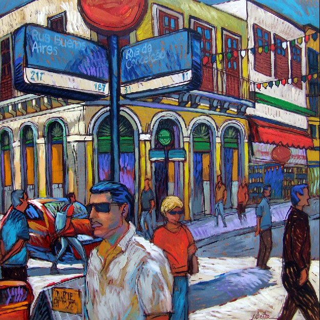 110 x 110 cm. J. Victtor. Buenos Aires no Saara, 2007. Acrílica sobre tela