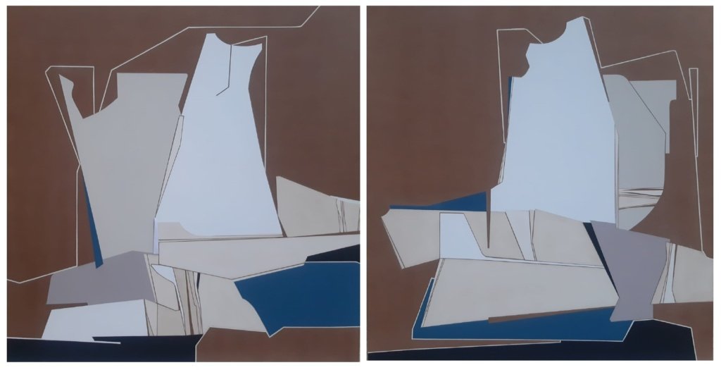 110 x 220 cm. (díptico). Silvio Baptista. Acrílica sobre madeira