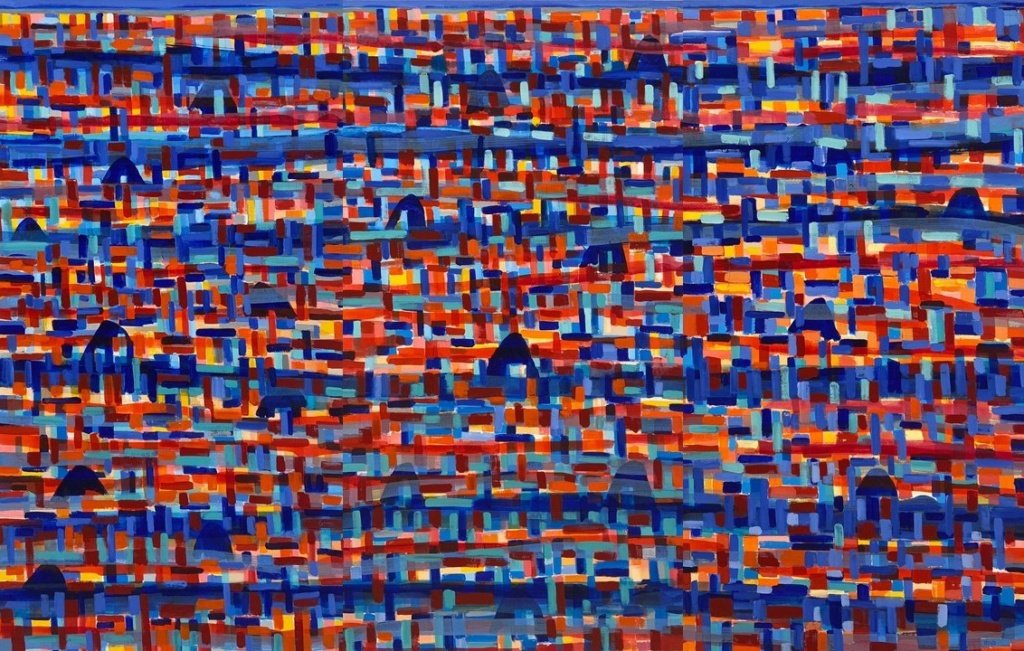 150 x 240 cm. Sem Título, 2021. Carlito Rodrigues Tríptico. Acrílica sobre tela