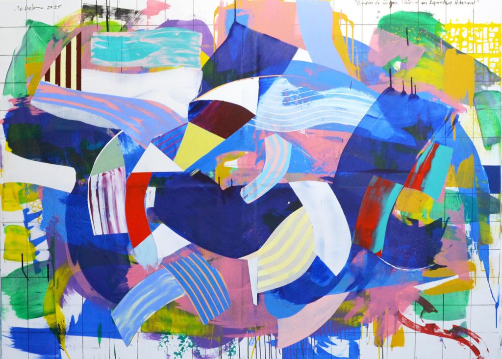 130 x 180 cm. John Nicholson. Ondas de Choque Pictórica no Equinócio Hibernal, 2025. Acrílica sobre tela