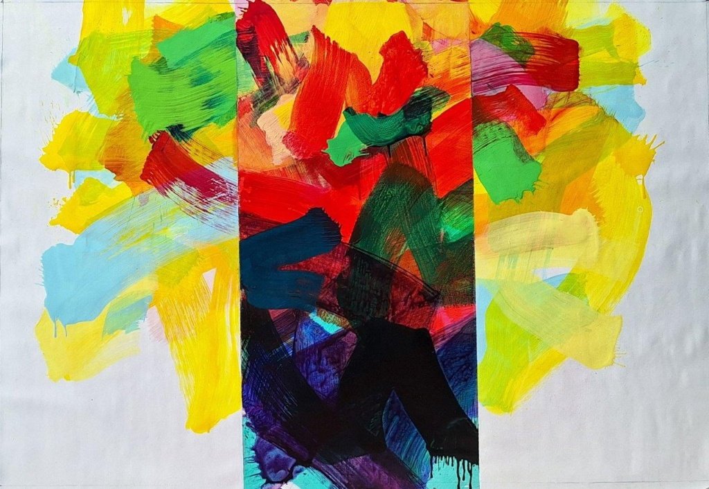 100 x 150 cm. Adriano Mangiavacchi. Pintar é Preciso 11, 2025. Acrílica sobre tela