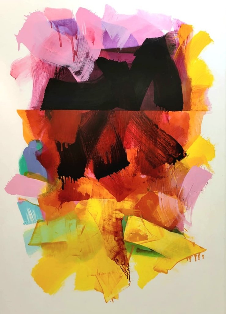 190 x 130 cm. Adriano Mangiavacchi. Pintar É Preciso 25, 2026. Acrílica sobre tela