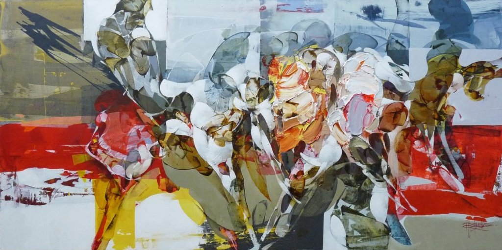 100 x 200 cm. Sebastião Rodrigues. Pigmentos, textura e acrílica sobre tela