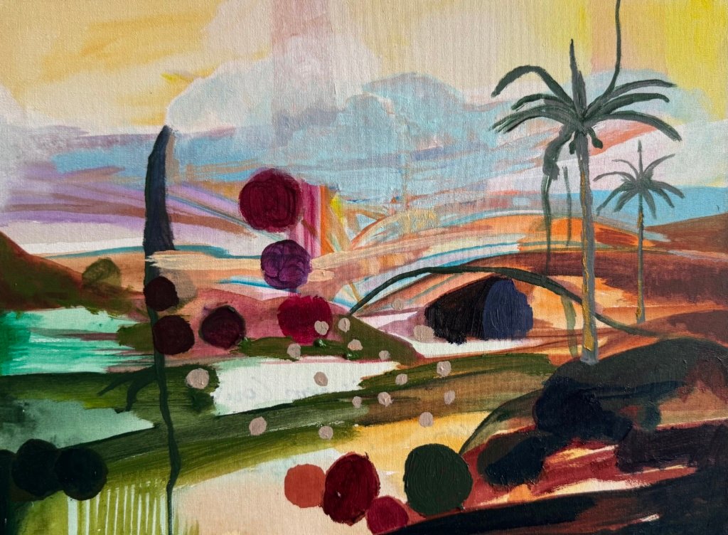 30 x 40 cm. Alberto Saraiva. Paisagem carioca, 2022. Técnica mista sobre tela