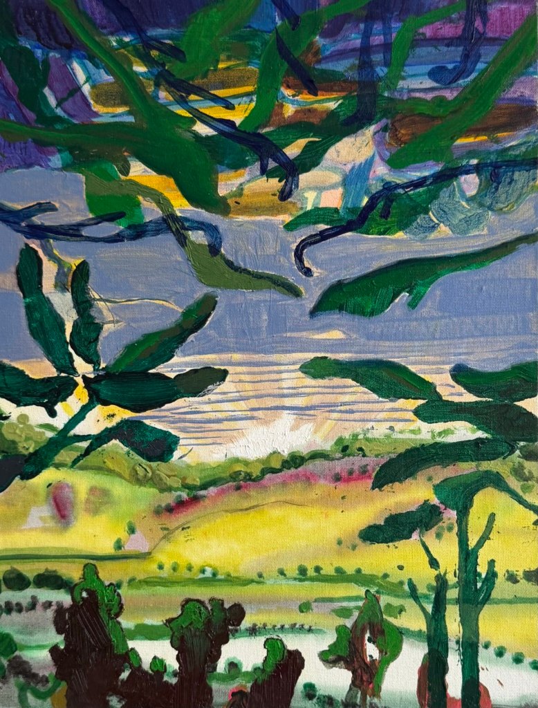 40 x 30 cm. Alberto Saraiva. Rio quando paisagem metafísica, 2024. Técnica mista sobre tela