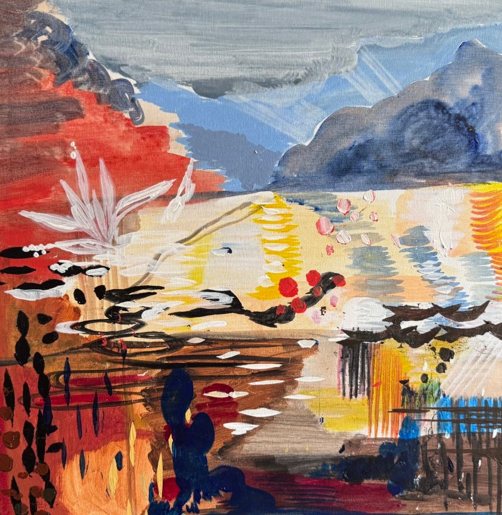 40 x 40 cm. Alberto Saraiva. A mecânica da luz, 2023. Técnica mista sobre tela