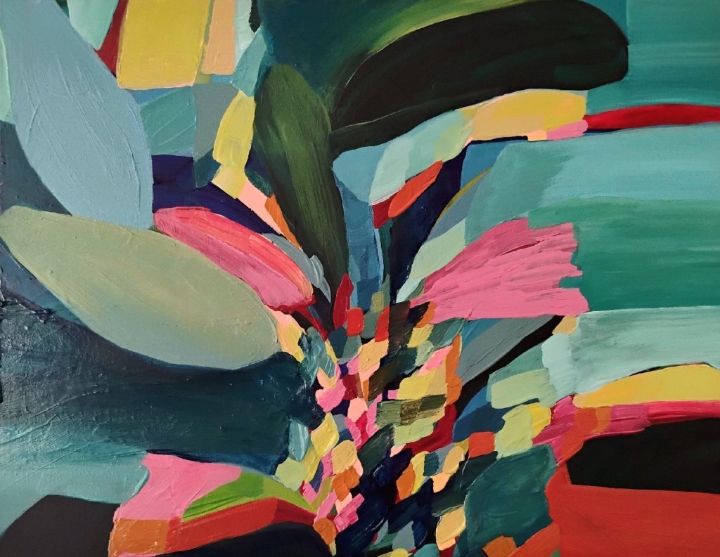 40 x 50 x 4 cm. Cláudia Porto. Pacová Valsa de uma cidade Rio inverno/primavera 2026. acrílica sobre tela
