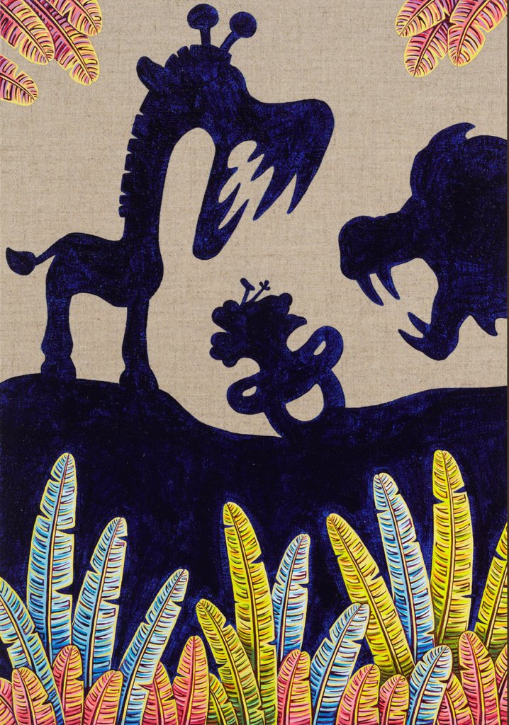50 x 35 cm. Sergio Allevato. Ciranda, 2025. Série Sombras. Acrílica sobre linho