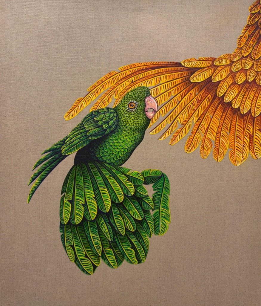 70 x 60 cm. Sergio Allevato. Indumentárias, 2024. Série braZil. Óleo sobre linho