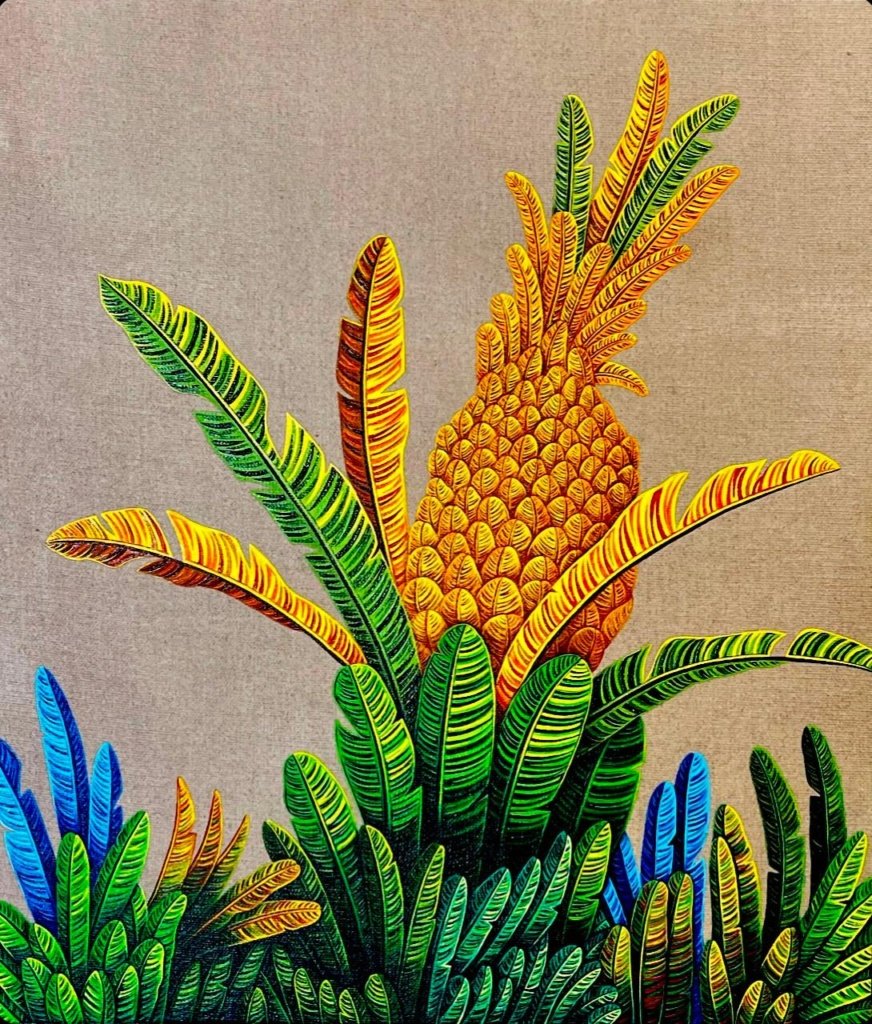 70 x 60 cm. Sergio Allevato. Plantação, 2024. Série braZil. Óleo sobre linho
