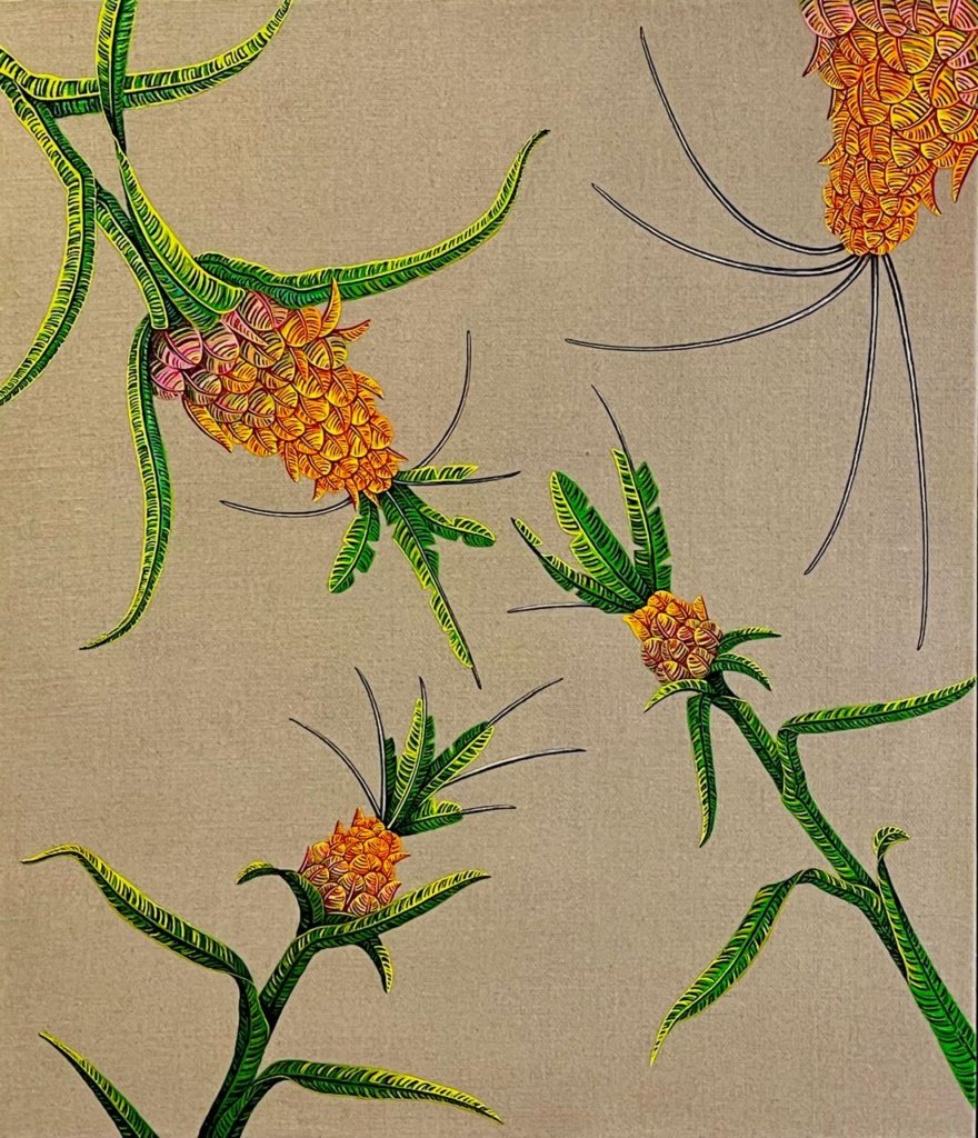 70 x 60 cm. Sergio Allevato. Plantação IV, 2024. Série braZil. Óleo sobre linho